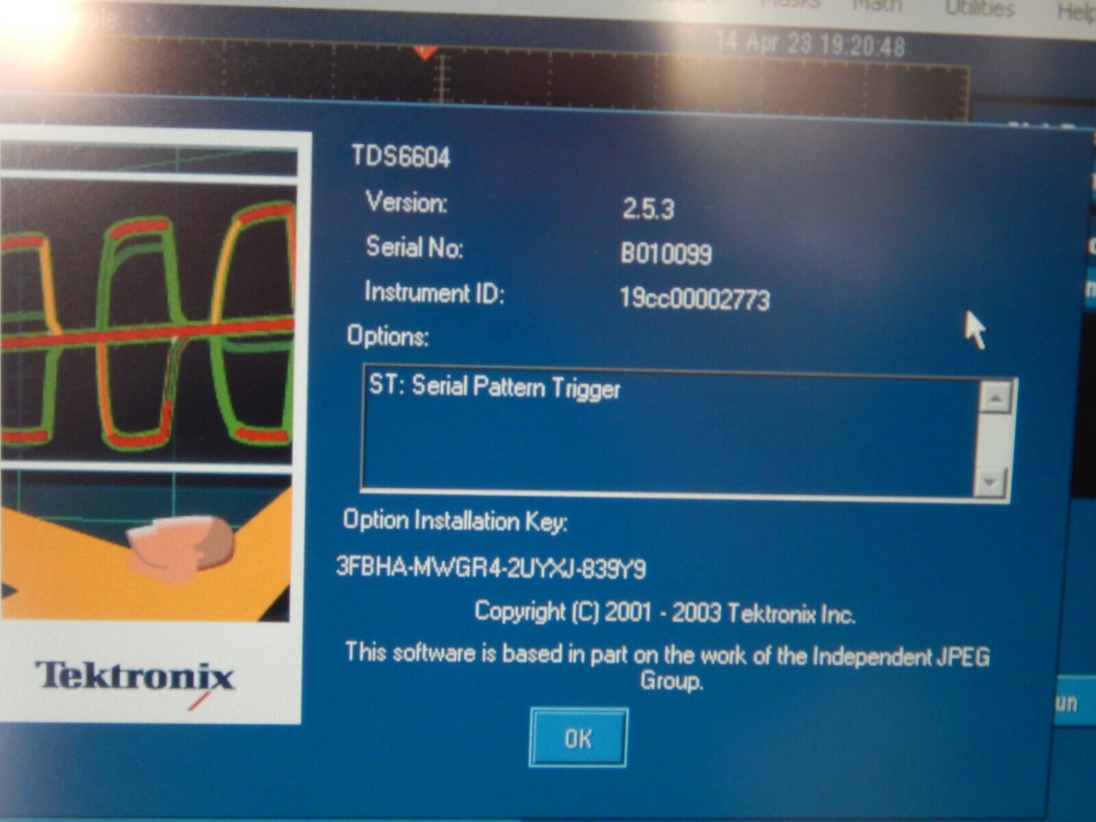 Tektronix TDS6604 Digital Storage Oscilloscope, 4 Channel, 6GHz, 20GS/s Tektronix TDS6604 Digital Storage Oscilloscope, 4 Channel, 6GHz, 20GS/s